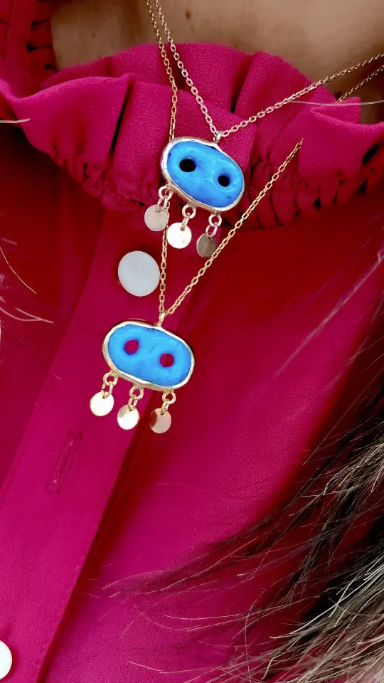 Süryani Nazarlık Kolye Beyaz