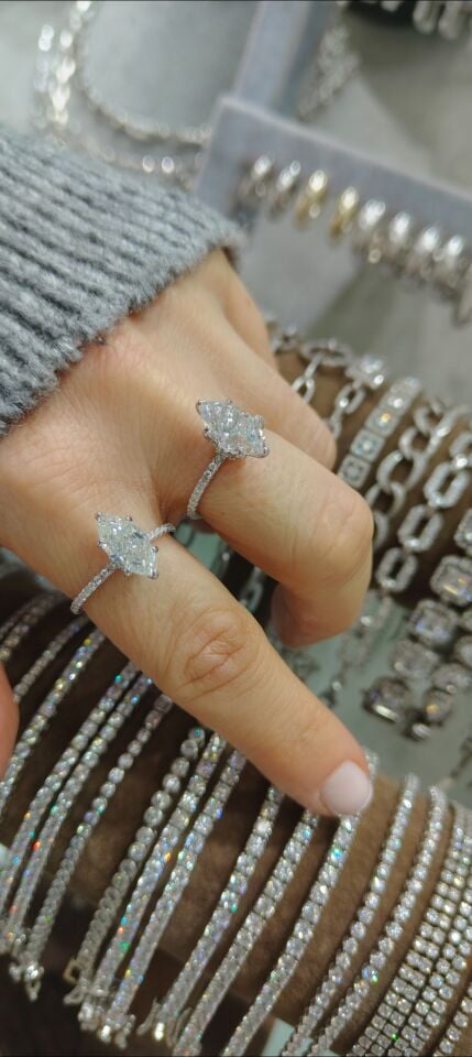 Mozanit Markiz Yüzük