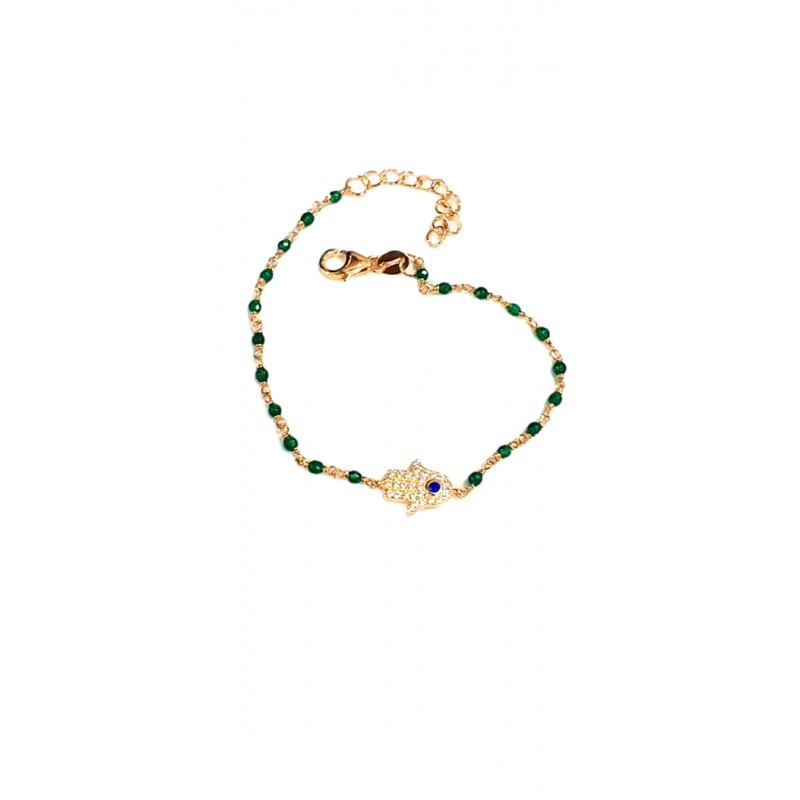 Fatma Annenin Eli Yeşil Mineli Bileklik