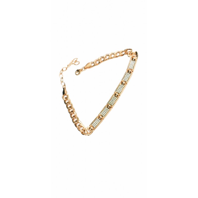 Marka Taşlı Zincir Bileklik