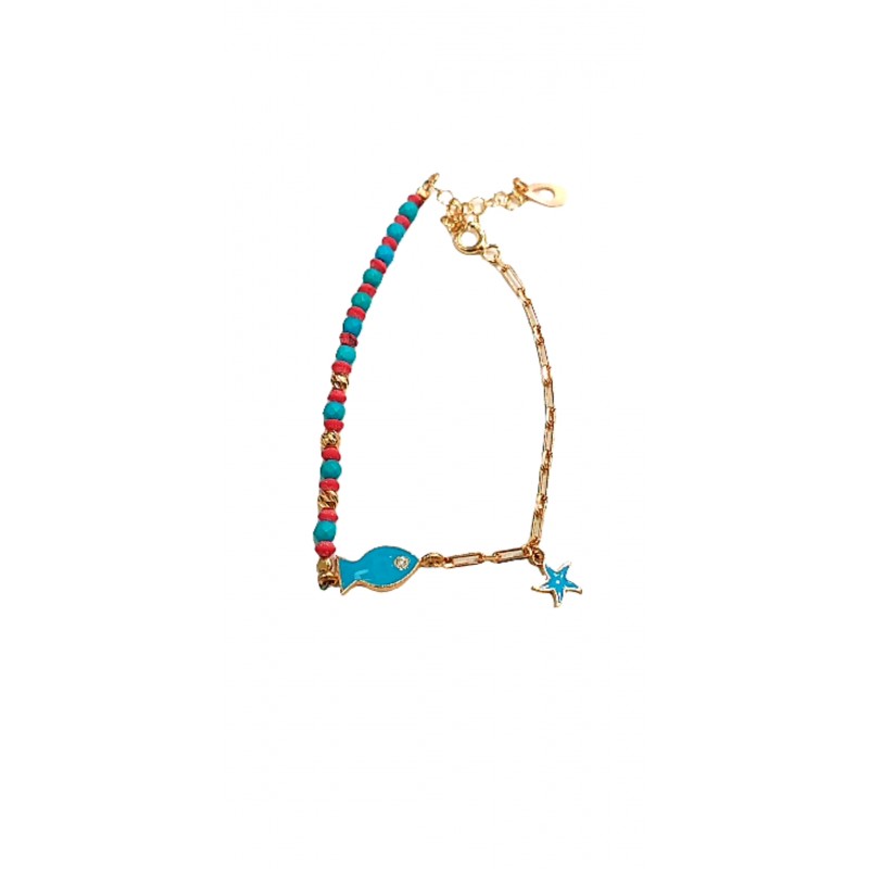 Balık Bileklik Boncuk Mineli 