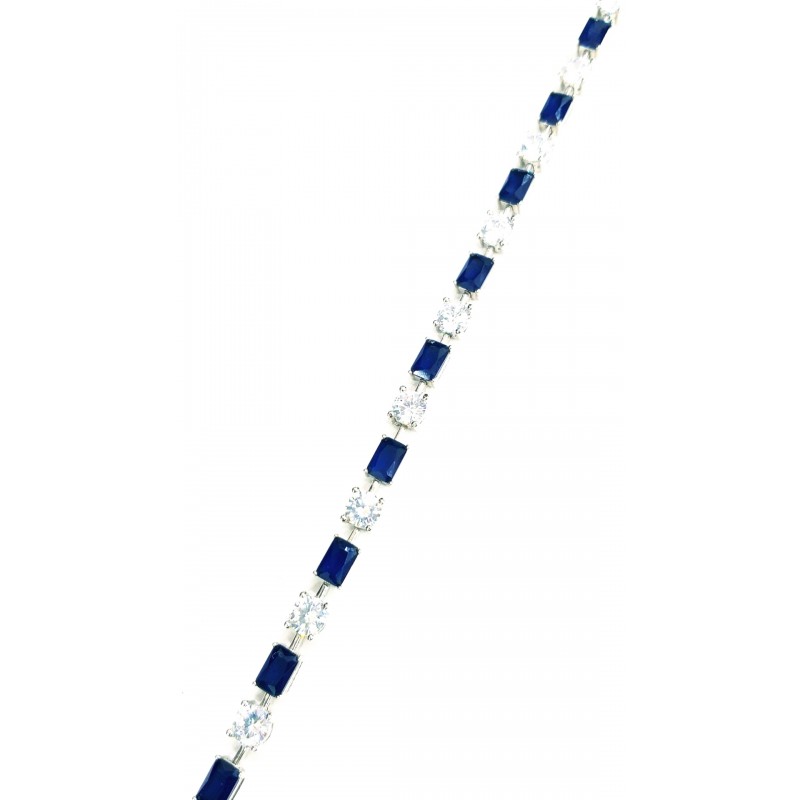 Safir Renkli Tek Taşlı Bileklik 