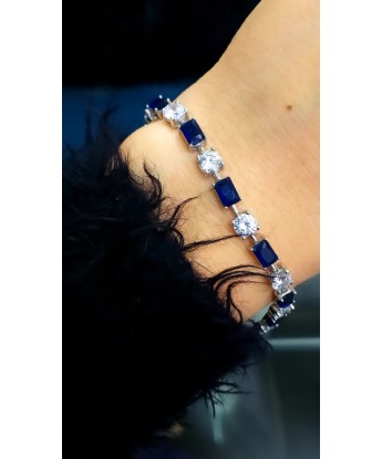 Safir Renkli Tek Taşlı Bileklik 