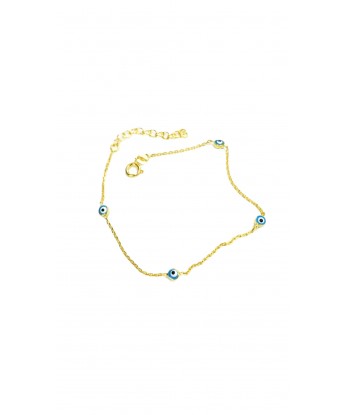 Nazar Boncuklu Zincir Bileklik Gold 