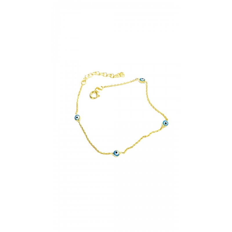 Nazar Boncuklu Zincir Bileklik Gold 