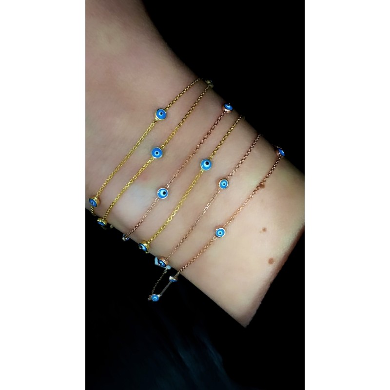 Nazar Boncuklu Zincir Bileklik Rose
