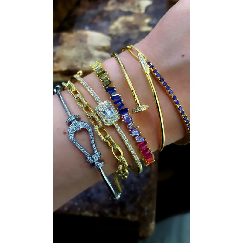 Zincir Bileklik Taşlı Gold 2 