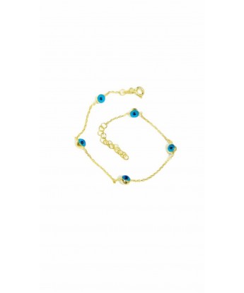 Nazar Boncuklu Bileklik İnce 5 Gözlü