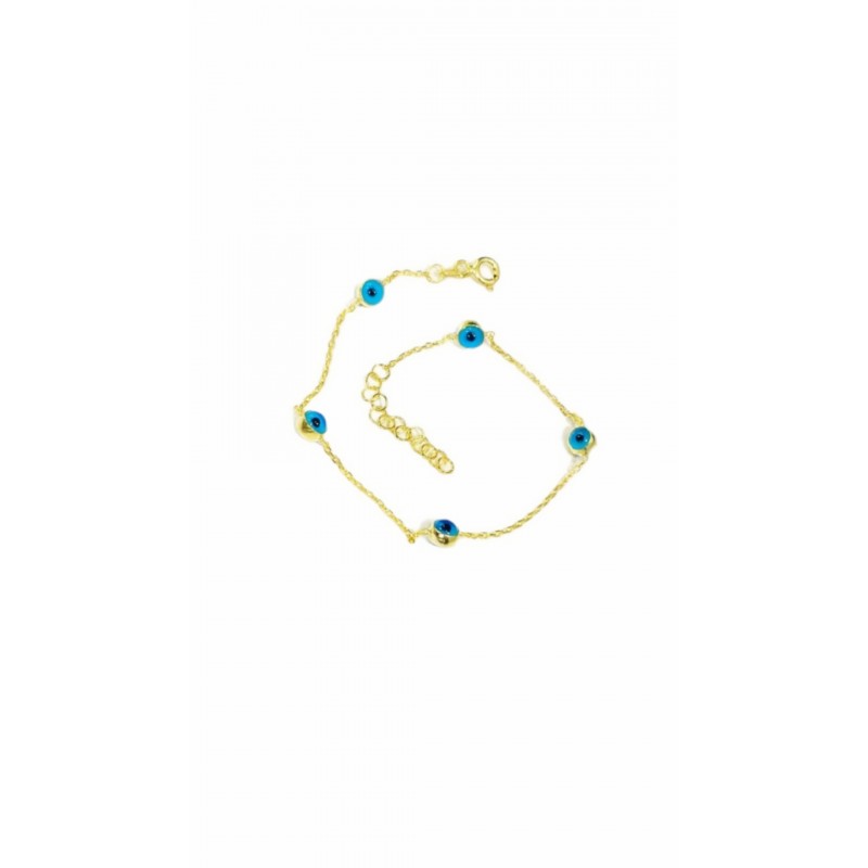 Nazar Boncuklu Bileklik İnce 5 Gözlü