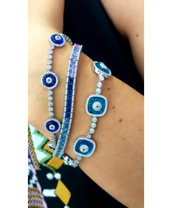 5 Lİ KARE TURKUAZ CAMGÖZ BİLEKLİK