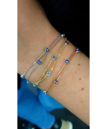 Nazar Boncuklu 2 Zincirli Bileklik Rose 