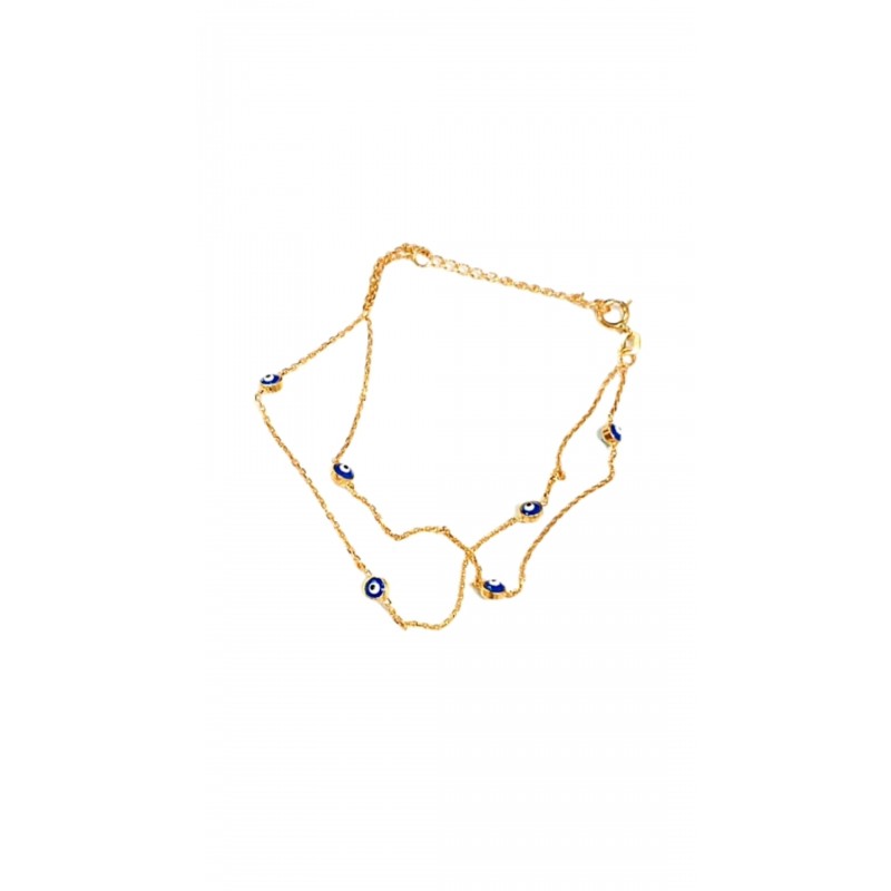 Nazar Boncuklu 2 Zincirli Bileklik Rose 