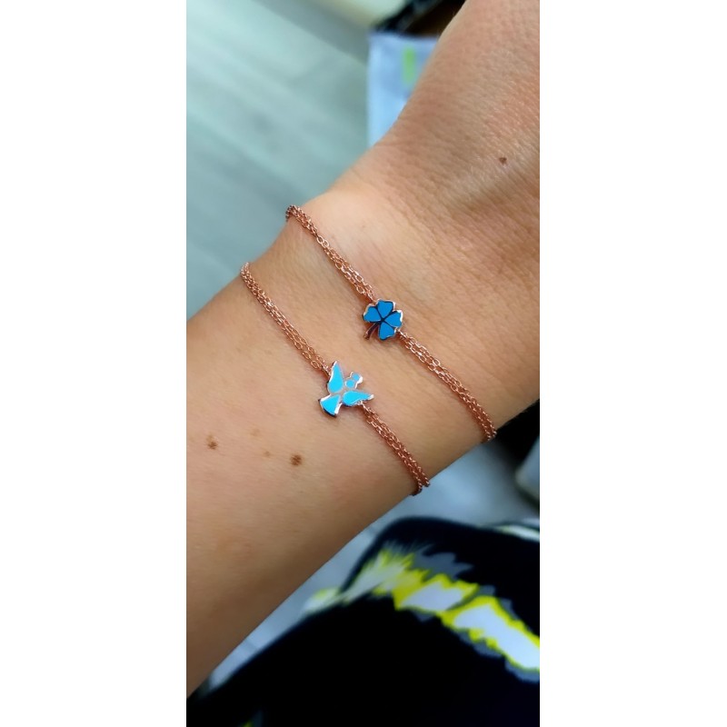 Mineli Yonca Bileklik Mavi