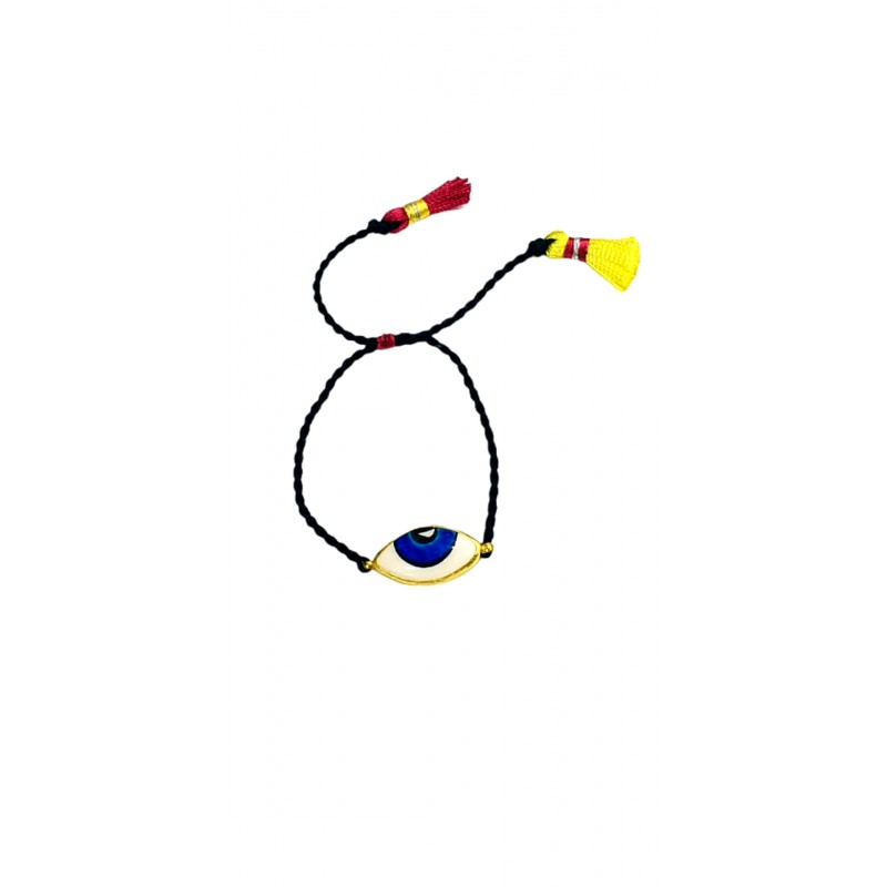 Göz Mavi İp Püsküllü Bileklik 
