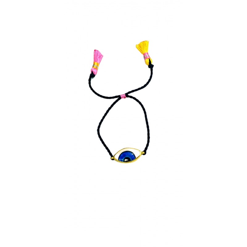 Göz Mavi İp Püsküllü Bileklik 