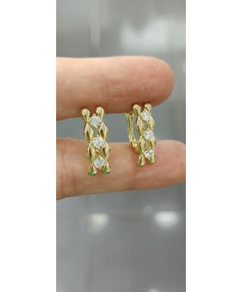 3 Taş Örgü Küpe Xuping 