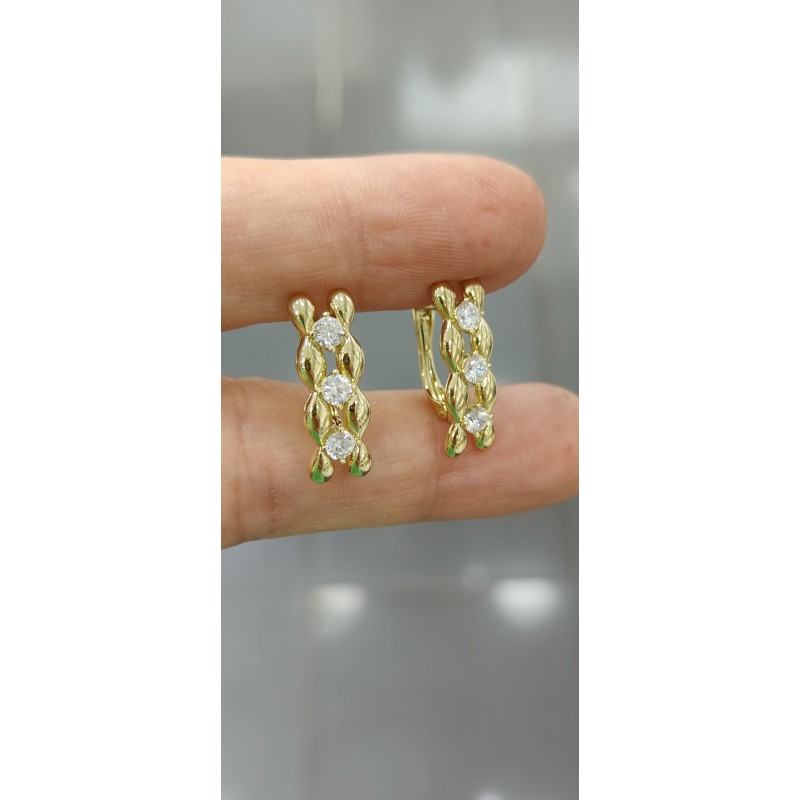 3 Taş Örgü Küpe Xuping 