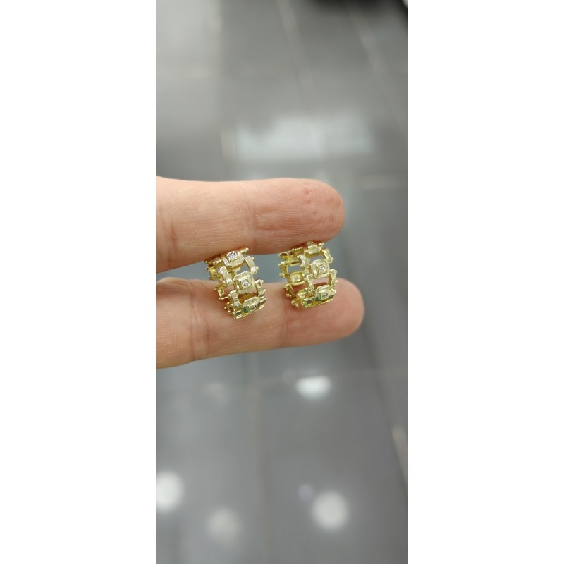 Minimal Kalın Taşlı Küpe Marka Xuping