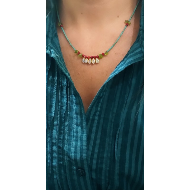 MERCAN KOLYE AFGAN TAŞLI