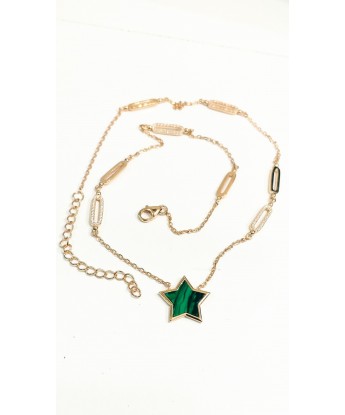 YILDIZ KOLYE MALAHİT TAŞLI 