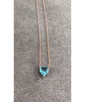 AKUAMARİN KALP KOLYE