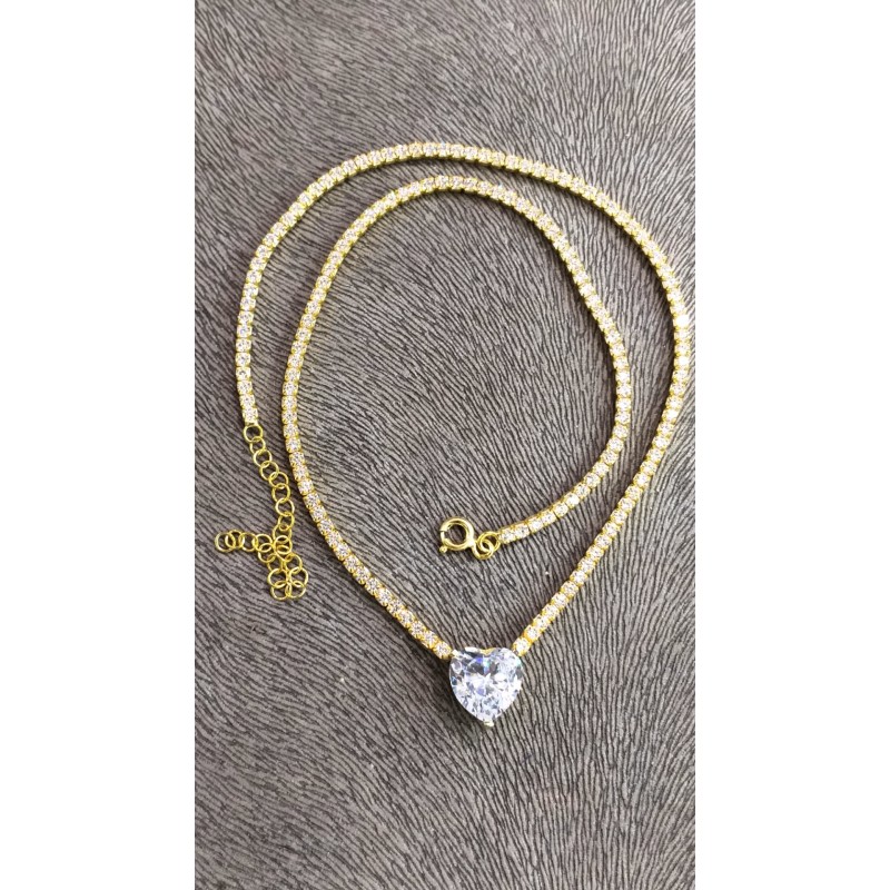 SUYOLU BEYAZ KALP KOLYE