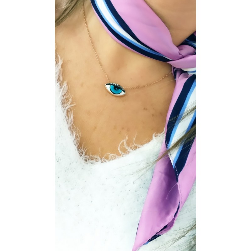 Göz Kolye Turkuaz Orta Boy