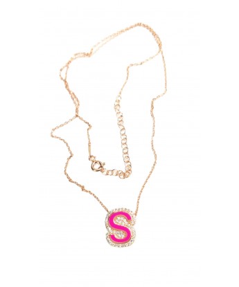 Pembe Mineli Harf Kolye