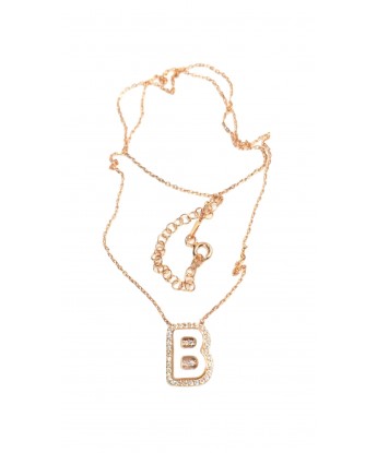 Beyaz Mineli Harf Kolye