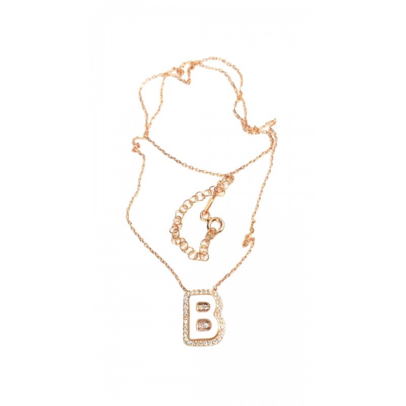 Beyaz Mineli Harf Kolye