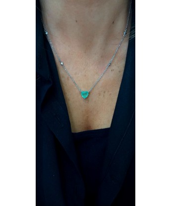 Paraiba Çağla Kolye Kalp Minimal