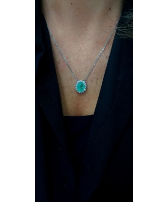 Paraiba Çağla Kolye Oval Taşlı Minimal