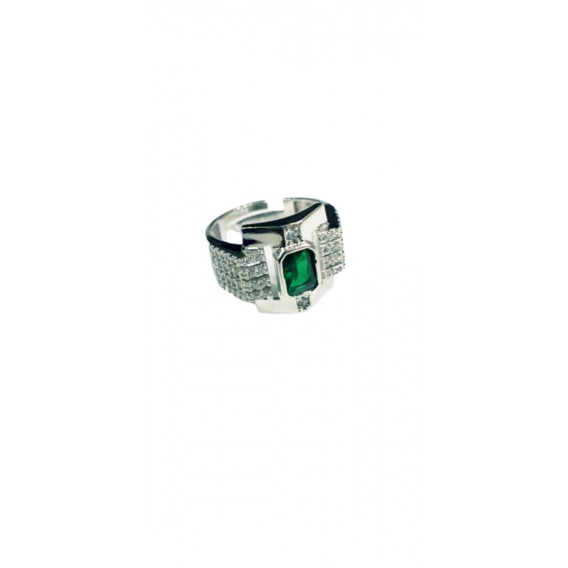 Brand Green Stone Ring White
